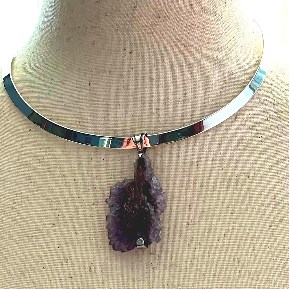 Sterling silver amethyst pin/pendant